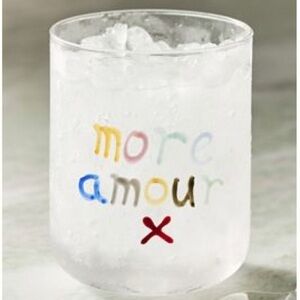 "More Amour" Love  Notes Glass from Anthropologie.